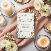 Rustieke Wildflower Butterfly & Mushroom Wedding Kaart