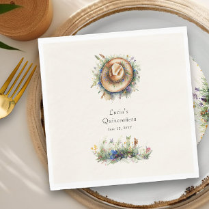 Rustieke Wildflower Cowgirl Pet Bloemen Quinceaner Servet