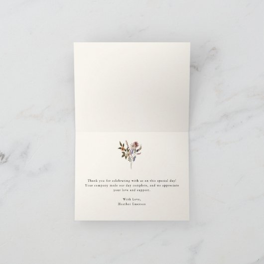 Rustieke Wildflower Dank u kaart (Binnen)