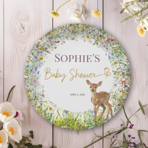 Rustieke Wildflower Deer Pastel Baby shower Borden Papieren Bordje