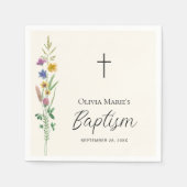 Rustieke Wildflower Doop Servet (Voorkant)