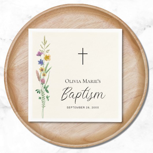 Rustieke Wildflower Doop Servet