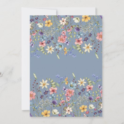 Rustieke Wildflower Dusty Blue Vrijgezellenfeest Kaart (Achterkant)