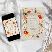 Rustieke Wildflower Elegante bloemenbruiloft Kaart