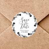 Rustieke Wildflower Folk Bruiloft Save The Date Ronde Sticker