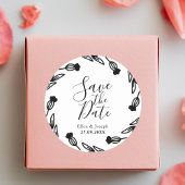 Rustieke Wildflower Folk Bruiloft Save The Date Ronde Sticker