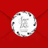 Rustieke Wildflower Folk Bruiloft Save The Date Ronde Sticker