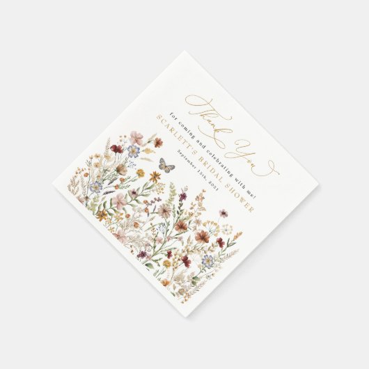 Rustieke Wildflower Garden Floral Vrijgezellenfees Servet (Hoek)