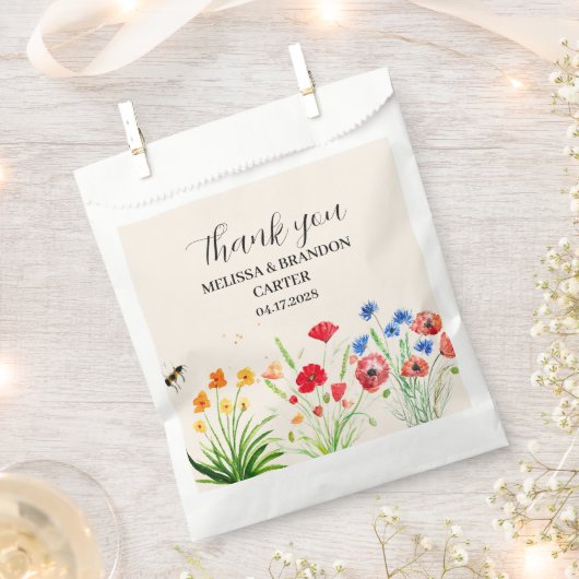 Rustieke Wildflower Garden Spring Waterverf bruilo Bedankzakje (Geknipt)
