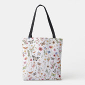 Rustieke Wildflower Garden vlinder patroon Tote Bag (Achterkant)