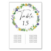 Rustieke Wildflower Gastnamen Bruiloft Kaart (Achterkant)