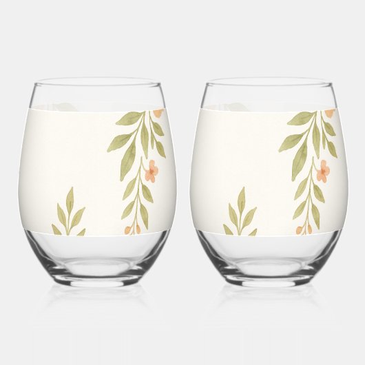 Rustieke Wildflower geëtst bruiloft glas (Links)