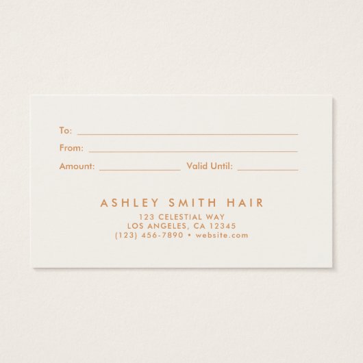 Rustieke Wildflower Gift Kaart (Achterkant)