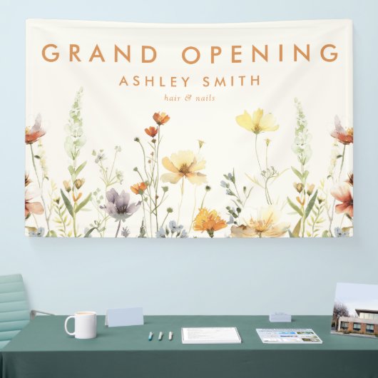 Rustieke Wildflower Grand Opening Spandoek (Beurs)