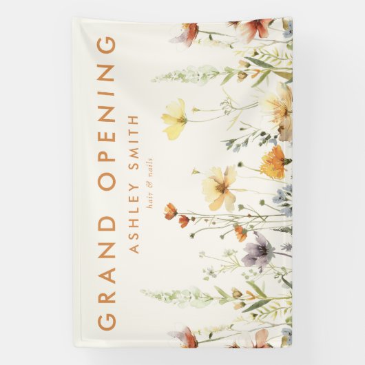 Rustieke Wildflower Grand Opening Spandoek (Verticaal)