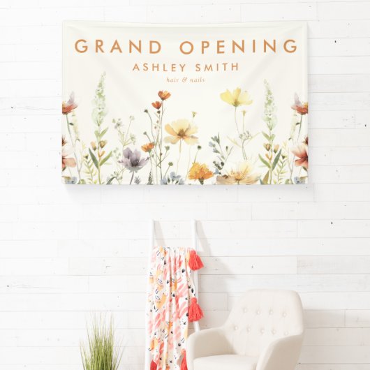 Rustieke Wildflower Grand Opening Spandoek (Insitu)