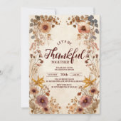 Rustieke Wildflower Harvest Thanksgiving Diner Kaart (Voorkant)