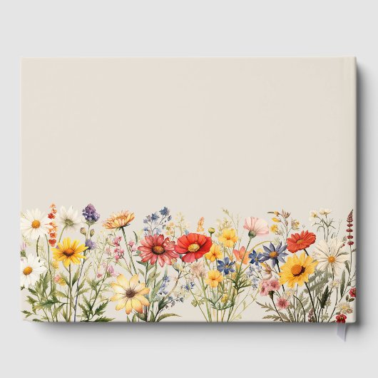 Rustieke Wildflower Herfst en Zomer Bloemen Bruilo Gastenboek (Achterkant)