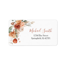 Rustieke Wildflower Herfst in Liefde Baby shower A Etiket