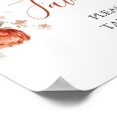 Rustieke Wildflower Herfst in Liefde Baby shower F Poster (Hoek)