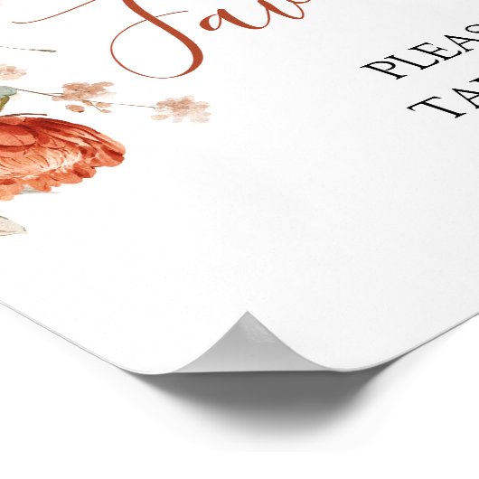 Rustieke Wildflower Herfst in Liefde Baby shower F Poster (Hoek)