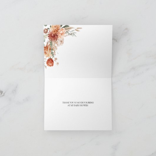 Rustieke Wildflower Herfst in Liefde Baby shower G Bedankkaart (Binnen)
