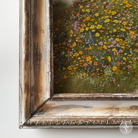 Rustieke Wildflower Hill Schilderij Bloemenweide Poster