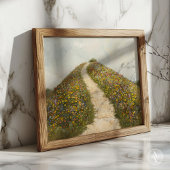 Rustieke Wildflower Hill Schilderij Bloemenweide Poster