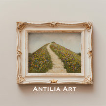 Rustieke Wildflower Hill Schilderij Bloemenweide