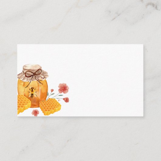 Rustieke Wildflower Honey Bijenboeken voor Baby sh Informatiekaartje (Achterkant)