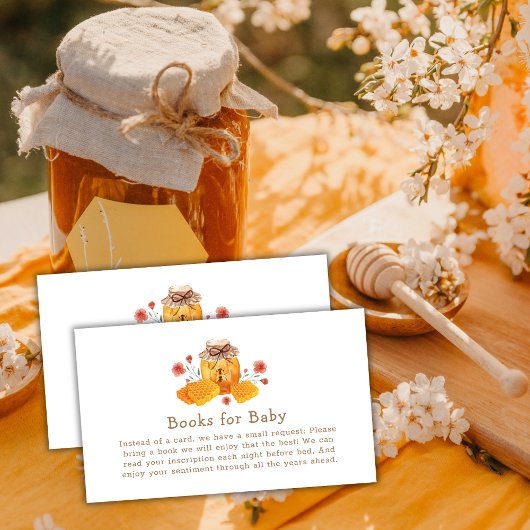 Rustieke Wildflower Honey Bijenboeken voor Baby sh Informatiekaartje