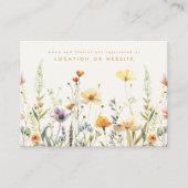 Rustieke Wildflower huwelijksregister Informatiekaartje (Voorkant)