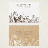 Rustieke Wildflower Ketting Display Kaart (Voorkant /achterkant)