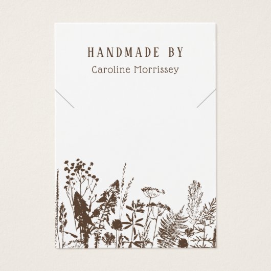 Rustieke Wildflower Ketting Display Kaart (Voorkant)