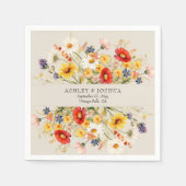 Rustieke Wildflower Kleurrijke Zomer Herfst Bloeme Servet (Voorkant)
