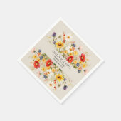 Rustieke Wildflower Kleurrijke Zomer Herfst Bloeme Servet (Hoek)