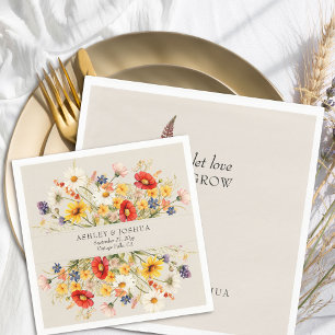 Rustieke Wildflower Kleurrijke Zomer Herfst Bloeme Servet