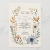 Rustieke Wildflower Krans Tuin Trouwmenu Menu (Voorkant)