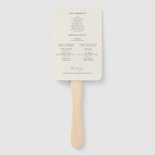 Rustieke Wildflower Krans Tuin Trouwprogramma Handwaaier (Achterkant)