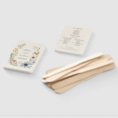 Rustieke Wildflower Krans Tuin Trouwprogramma Handwaaier (Niet-gemonteerd)