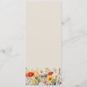 Rustieke Wildflower Land Bloemen Bruiloft Menu Kaart (Achterkant)