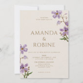 Rustieke Wildflower Lavendel Wedding Kaart (Voorkant)