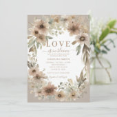 Rustieke Wildflower Liefde is in Bloom Vrijgezelle Kaart (Staand voorkant)