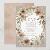 Rustieke Wildflower Liefde is in Bloom Vrijgezelle Kaart (Voorkant / Achterkant)