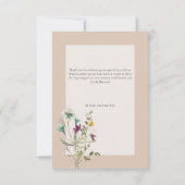Rustieke Wildflower Lijst Blush Roze Bruiloft Bedankkaart (Achterkant)