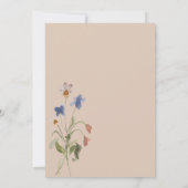 Rustieke Wildflower Lijst Blush Roze Kaart (Achterkant)