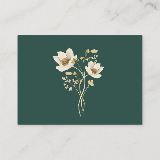 Rustieke Wildflower Lijst Emerald Green Receptie Informatiekaartje (Achterkant)