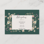 Rustieke Wildflower Lijst Emerald Green Receptie Informatiekaartje (Voorkant)