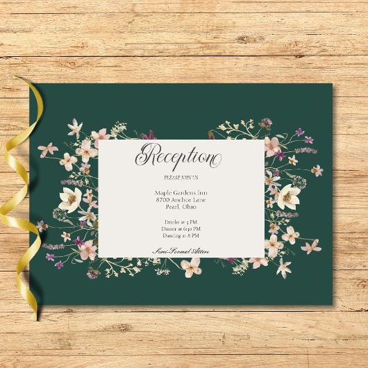 Rustieke Wildflower Lijst Emerald Green Receptie Informatiekaartje