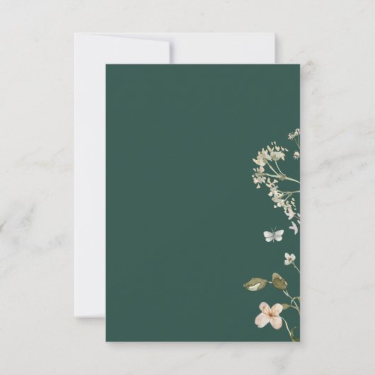 Rustieke Wildflower Lijst Emerald Green Save The Date (Achterkant)